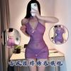 Lujuria Pura Lencería Sexy Sexy Estilo Antiguo Mariposa Amor Flor Transparente Cheongsam Traje Uniforme con Tira para Cadera Pijama Sexy para Mujer