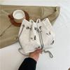 Popular de Verão Simples 2024 Estilo Ocidental Distintivo Borboleta Nova Moda Casual Corrente Transversal Ombro Balde Bolsa Feminina