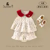 Conjunto Infantil 2026 Novidades de Verão Bebê Criança Pequena Roupa Infantil Top Colete Sem Mangas Calça Longa Floral para Menina Conjunto de Duas Peças