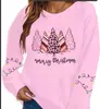 Sudadera de Mujer CVC con Estampado Navideño Nuevo para Comercio Electrónico Transfronterizo de Amazon