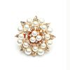 Anel de flor de pérola de diamante requintado exagerado elegante de alta qualidade moda transfronteiriça europeia e americana anel aberto criativo