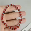 Pulseira de Ágata Vermelha Peixe Pequeno e Apatita de Alta Qualidade para Mulheres, Pulseira Koi Tendência Nicho Estilo Ins