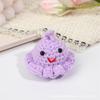 Linda cabeza de animal de dibujos animados hecha a mano de lana tejida a crochet diy cabeza de muñeca terminada llavero pasador diadema pequeños accesorios