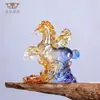 Escultura de Cavalo Fábrica de Vidros Estilo Antigo Decoração de Casa Atrai-Riqueza Sala de Estar Cavalo Ornamento Artesanato Presente de Inauguração de Luxo