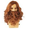 Peluca de Papá Noel de Amazon, conjunto completo de barba, peluca de Jesús, peluca navideña de pelo largo y rizado europea y americana, traje de barba