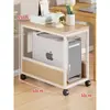 Soporte para Caja de Computadora, Estación de Trabajo de Oficina, Estante de Almacenamiento Móvil, Gabinete de Almacenamiento para el Hogar de Pie con Ruedas