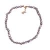 Collar de perlas de agua dulce grises de alta calidad, estilo vintage, con diseño de nicho, estilo barroco de lujo, con cadena de clavícula irregular.