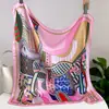 Pañuelo de Cabeza de Seda Artificial 70x 70cm Bloque de Color Graffiti Bufanda Cuadrada Bufanda de Viaje para Mujer Chal Bufanda Bufanda de Lujo Ligero Moda