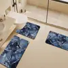 Alfombrilla de inodoro en forma de U fácil de limpiar, alfombrilla de suelo de mármol absorbente de lujo de tierra de diatomeas para baño, a prueba de salpicaduras, juego de tres piezas resistente a la suciedad