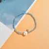 Pulseira de Pérolas Barrocas com Contas de Cristal Cor Sólida Simples Estilo Coreano Elegante Retrô para Mulheres