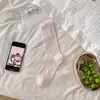 Meias Finas de Seda em Cores Doces para Primavera e Verão, Sem Costura, Estilo Doce Japonês, Cor Sólida, Meias Maternidade Respiráveis, Meias Baggy Estilo Jovem