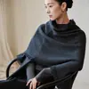 Xale Triangular de Cashmere Feminino 100% Cashmere Puro Outono/Inverno Novo Estilo Franja Moda Malha Quente