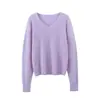 Serie DopaminaTejido Pesado Cepillado ~ Suéter de Punto de Seda y Cachemira Suave y Cómodo para Mujer, Jersey de Otoño e Invierno