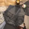 Pantaletas Finas de Cintura Alta para Mujer, Entrepierna de Algodón Cómodo y Transpirable, Ropa Interior para Chica Joven, Alta Elasticidad, Tanga Sexy de Encaje, Estilo Ins