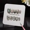 Estrela Redemoinho Estilo Funcional Y2K Milênio Linhas Metálicas Prata Líquida Folhas de Samambaia Estrelas Olho de Gato Pedra Prateada Nail Art