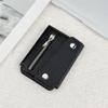 Tarjetero adhesivo universal para teléfono, tipo billetera, con clip para monedas y tapa abatible izquierda y derecha, con cremallera.