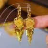 Pendientes de Borla de Rosa de Lujo de Gama Alta con un Colgante Super de Hada, Pendientes de Moda de Gama Alta con Temperamento Antiperdida