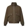 FORN3 Chaqueta Casual de Algodón Retro con Bolsillo de Solapa Suelta Unisex Marca Trendy ins Cuello Alto Chaqueta de Trabajo