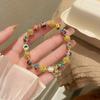 Serie Fu Gong ~ Pulsera de cuentas de flores doradas de bronce estilo antiguo étnico chino Luan, pulsera creativa de lujo escrita a mano para mujer