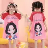 Entrega única Camisola infantil para meninas verão manga curta fofa pijama de menina pequena verão roupa de casa para crianças médias e grandes