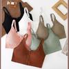 Sujetador Tipo Chaleco con Botones al Frente, Talla Grande, Sujetador de Espalda Bonita, Cómodo, Sin Aros, Alta Elasticidad, Push-Up, Sujetador Push-Up, Bandeau