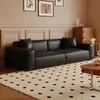 Subsídios Governamentais para Sofás de Bloco em Couro Encerado Estilo Retrô, Sofás Simples Estilo Meio do Século para Apartamentos Pequenos na Sala de Estar
