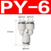 Conector Neumático Recto PU Bidireccional PV Tri-vía Tipo T Tipo Y Cuatro Vías Cinco Vías Conector Manguera de Aire 8MM Negro y Blanco