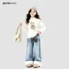 Roupa Infantil Camiseta Básica Gola Alta Meia 2026 Inverno Novo Estilo Top Quente para Meninas Roupas de Lã para Crianças Maiores Outono e Inverno