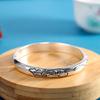 Pulsera de Plata Pura 9999 Personalidad Moda Retro Alivio Desgastado Hoja de Ginkgo Joyería Personalizada Simple para Mujer