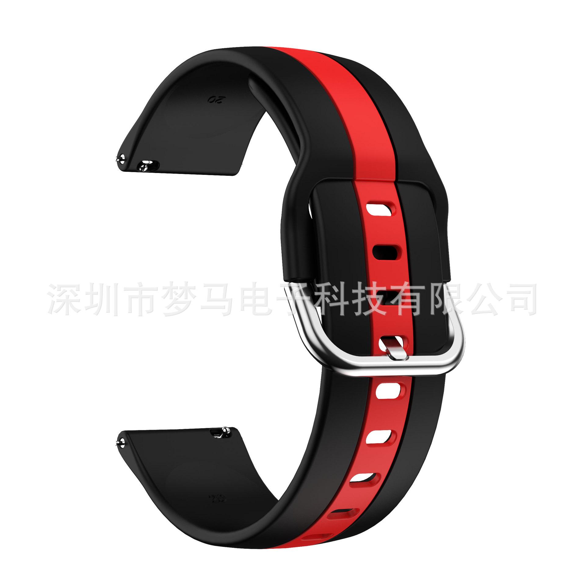020mm双色竖纹硅胶表带
