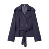 Atacado de roupas femininas transfronteiriço 2026 AliExpress mais vendido moda casual retrô com zíper gola alta solto casaco trench jaqueta