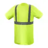 Fornecedor Fabrica Camisetas Refletivas, Tecido Olho de Pássaro Seguro, Roupas Refletivas Translúcidas, Roupas Refletivas Fluorescentes Verdes para Canteiro de Obras Padrão Americano