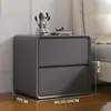 Mesa de noche moderna y sencilla, Almacenamiento de madera maciza estilo crema, No requiere instalación, Nueva mesa de noche de lujo ligero, Adecuada para dormitorio y uso en el hogar