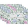 Jogo americano estampado sazonal de linho com fornecimento transfronteiriço, tulipa, hortênsia, primavera, mesa, jogo americano decorativo isolado