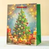 Bolsa de regalo navideña transfronteriza Kuobosu con purpurina dorada, bolso de mano de alta gama de gran tamaño, bolsa de compras para regalo navideño