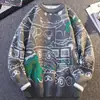 Suéter de punto con estampado de dibujos animados integral para hombres y parejas, cuello redondo, adecuado para estudiantes, otoño e invierno, venta al por mayor de fábrica transfronteriza