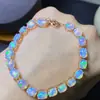 Pulseira de Opala Pura Natural, o Cristal é Limpo e Cheio de Cor Fogo Pedra Principal 5*7mm, Prata S925 Incrustada com Precisão