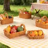 Micro-Paisaje Creativo Simulación Cesta de Mimbre Cesta de Bambú Accesorios para Props Decoración DIY Mini Adornos en Miniatura