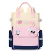 Mochila de Coelho de Desenho Animado com Contraste de Cor, Mochila Escolar Leve e Fofa, Doce Bolsa Grande para Armazenamento de Material de Reforço