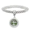 Pulsera Vibratoria de Acero Inoxidable para Aromaterapia Repelente de Mosquitos Árbol de la Vida Caja de Perfume con Aceite Esencial Pulsera Magnético-estrictiva para Parejas
