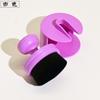Brocha de base push-pull Yicolor portátil sello cabeza plana individual grande que no absorbe polvo brocha para maquillaje de crema BB con tapa