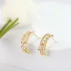 Nuevos aretes de flor de circonita micro engastada con aguja de plata 925, aretes sencillos de perlas DIY, accesorios de joyería