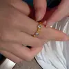 Anillo de terrón de azúcar de oro cepillado lujoso y exquisito, accesorio de anillo de estrella giratoria de la fortuna de alta gama y personalizado al por mayor