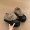 Calçados Birkenstock Quentes Novos 2026 Slip-on Usar Chinelos Peludos Femininos de Solado Grosso Forrados Moda Dois-algodão Sapatos Inverno