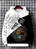 Patrón de Bandera Mexicana Impresión 3D Transfronterizo Nuevo Sudadera con Capucha Casual para Hombre Venta Directa de Fábrica Suministro