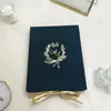Caja de regalo de terciopelo negro, caja de recuerdo de boda personalizada, invitación de acrílico con relieve dorado, caja de regalo de lujo de alta gama de nicho