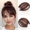 Diadema de trenza retorcida con flequillo peluca juguetona antideslizante Diadema Air trenza sencilla doble trenza flequillo falso fábrica en stock venta al por mayor