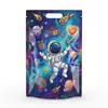 Bolsa de Embalaje para Galletas de Astronauta Espacial de Dibujos Animados Bolsa con Cierre Auto-Soportante para Hornear Galletas Dulces Bolsa Sellada para Snacks