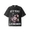 26 Marca Europea y Americana de Tendencia Transfronteriza Colaboración Travis Scott Camiseta de Manga Corta Lavada Vintage Unisex High Street Manga Media
