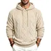 Moletom com Capuz Jacquard Pelúcia Simples Pesado Quente Casual Solto Masculino Outono Inverno Europeu e Americano Atacado